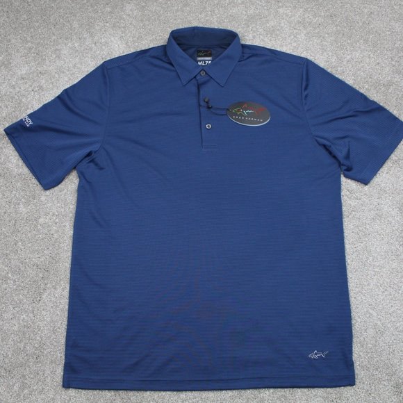 Greg Norman Polo Shirt NWT Men's L Blue ML75 Technical Performance S/S Pullover - Picture 1 of 13